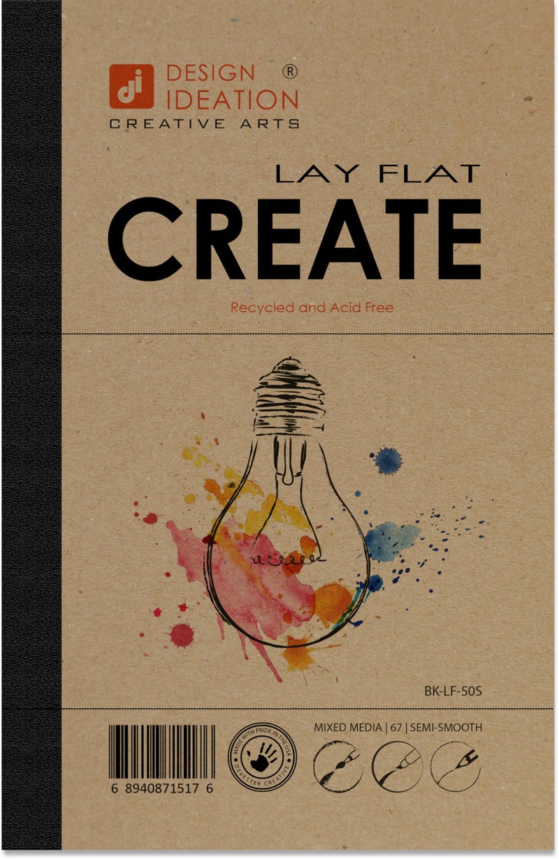 Design Ideation Lay Flat Create. Removable Sheet Sketchbook. Premium Paper. Smart-Bind Reinforced Lay Flat Binding. (5.5" x 8.5") LF-50100-LS - Image 1